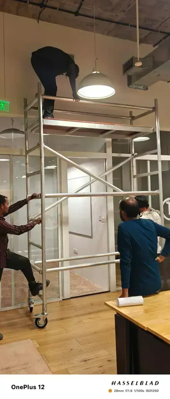 Cleanroom and pharma facility aluminium scaffolding tower in Bangalore SEZ