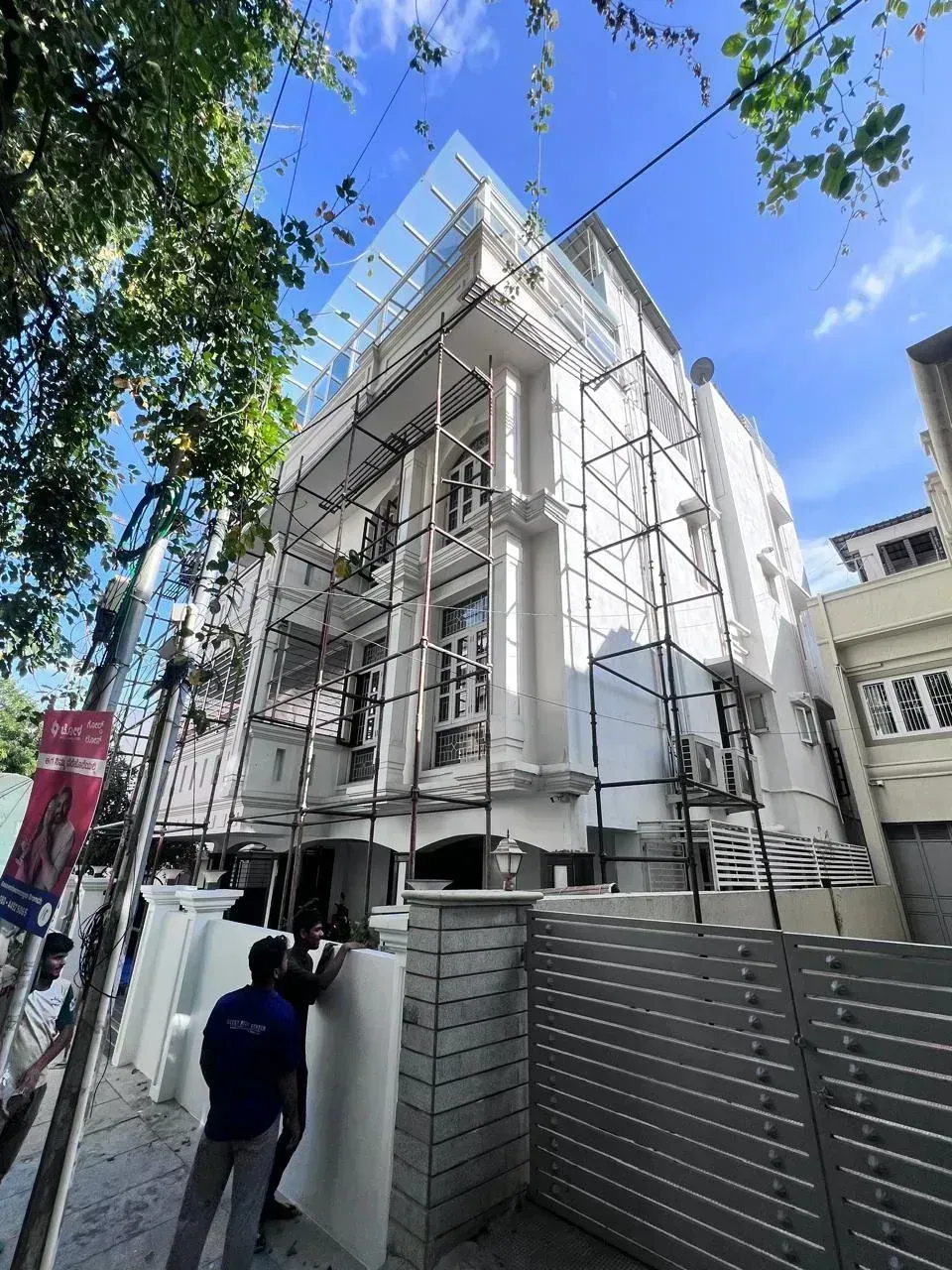 Scaffolding installation 40 feet by 40 feet for building painting in Basaveshwaranagar Bangalore