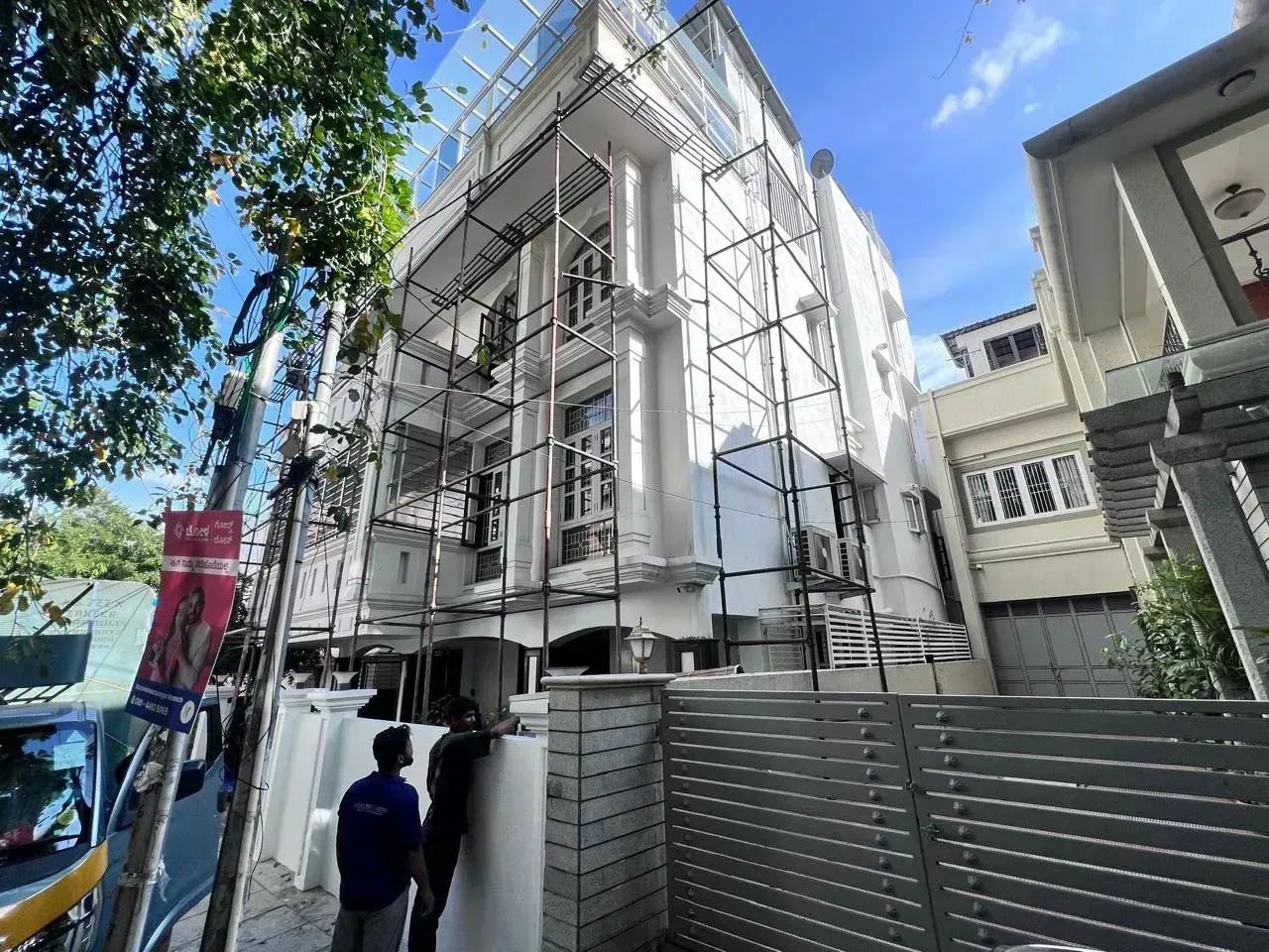 Painting scaffolding Basaveshwaranagar Bangalore - Base jacks and vertical Cuplock standards