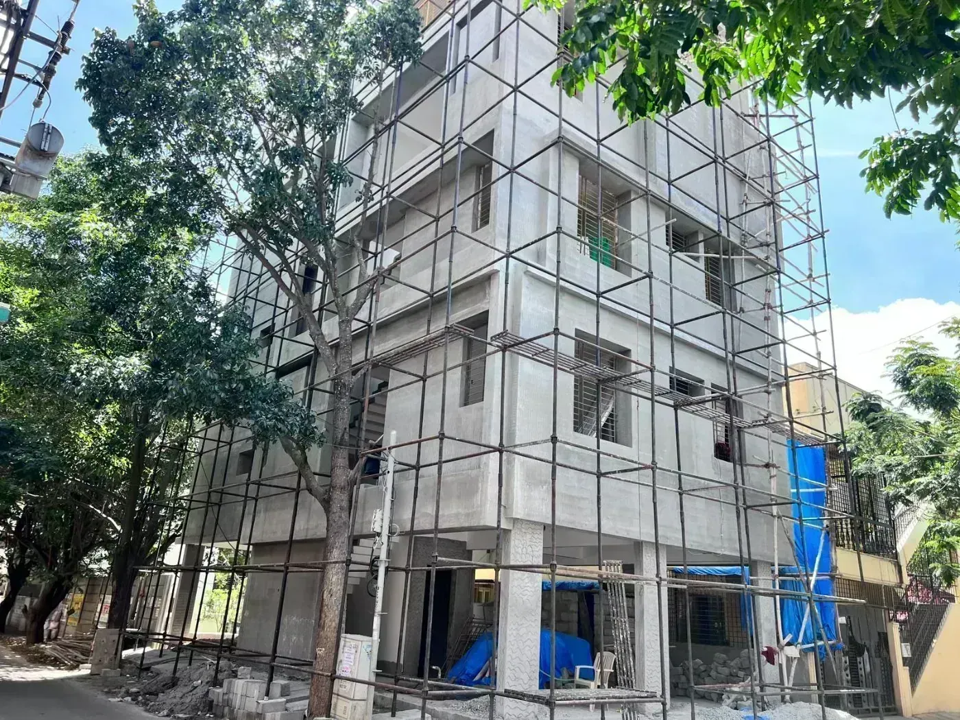 Scaffolding for elevation work project in Kodigehalli Bangalore